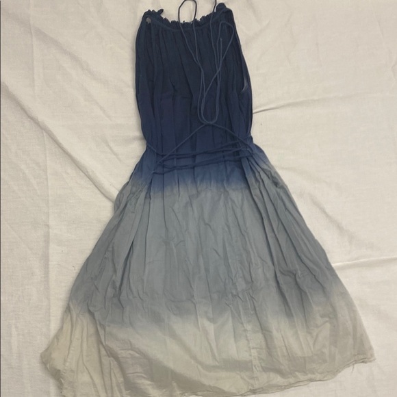 Converse Blue Ombré Midi Sundress with raw hem and corset back 100% cotton - Picture 11 of 13